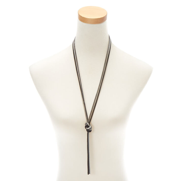 Knotted Chain Long Pendant Necklace,