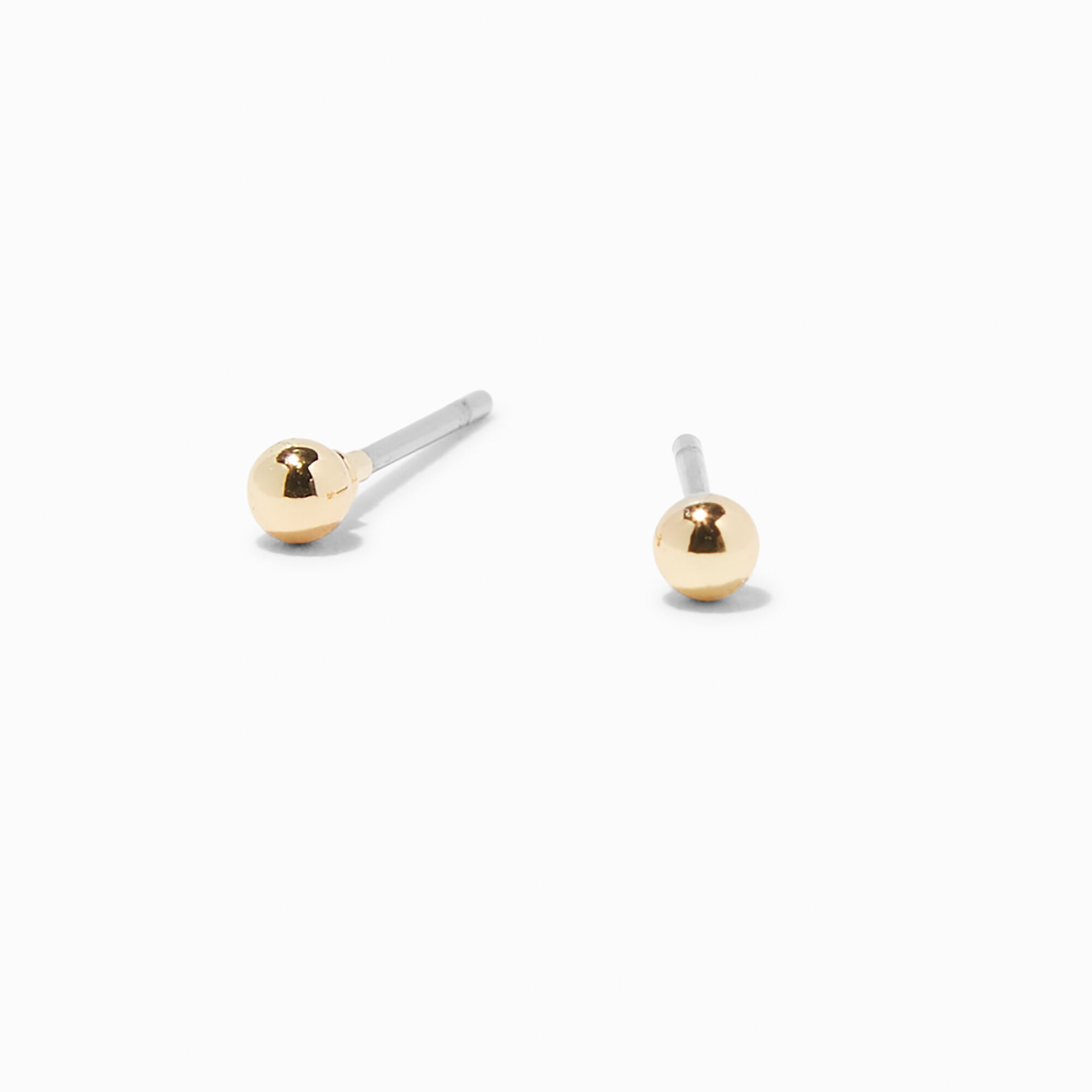 Gold 2.5MM Ball Stud Earrings