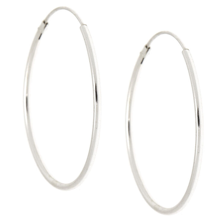 Sterling Silver 30M Infinity Hoop Earrings,