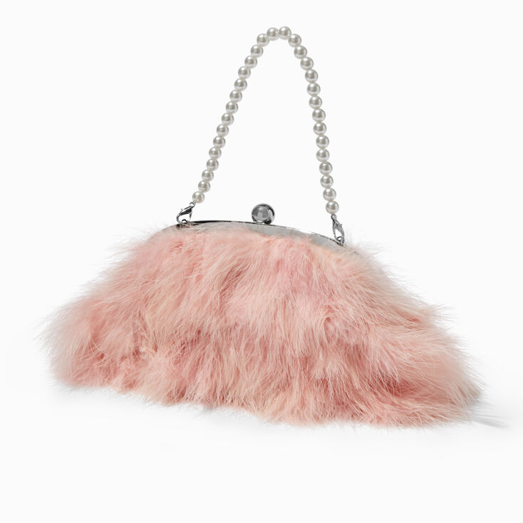 Blush Pink Feathery Shoulder Bag,