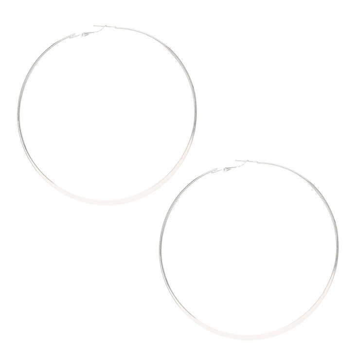 Extra Large 100mm Silver Hoop Earrings Claire S Extra Large 100mm Silver Hoop Earrings