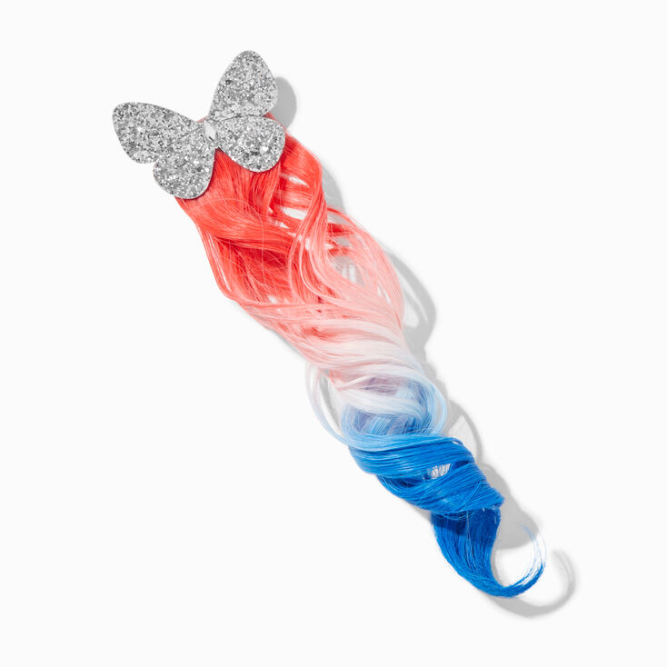 Stars &amp; Stripes Glitter Butterfly Faux Hair Clip,