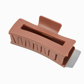 Matte Brown Rectangular Hair Claw,