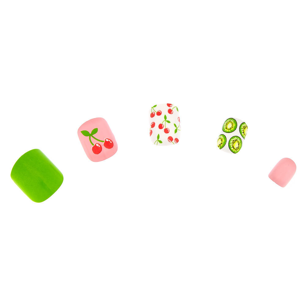 Summer Fruit Square Press On Faux Nail Set -  24 Pack,
