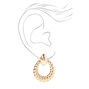 Gold 1&#39;&#39; Croissant Twisted Hoop Earrings,