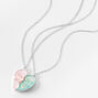 Colliers &agrave; pendentif c&oelig;ur fendu rose et bleu best friends &#40;lot de 2&#41;,