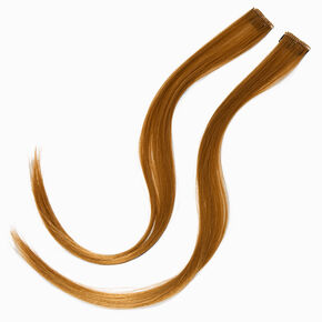Caramel Blonde Faux Hair Clip In Extensions - 2 Pack,