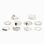 Silver &amp; Black Mixed Snake Rings - 10 Pack,