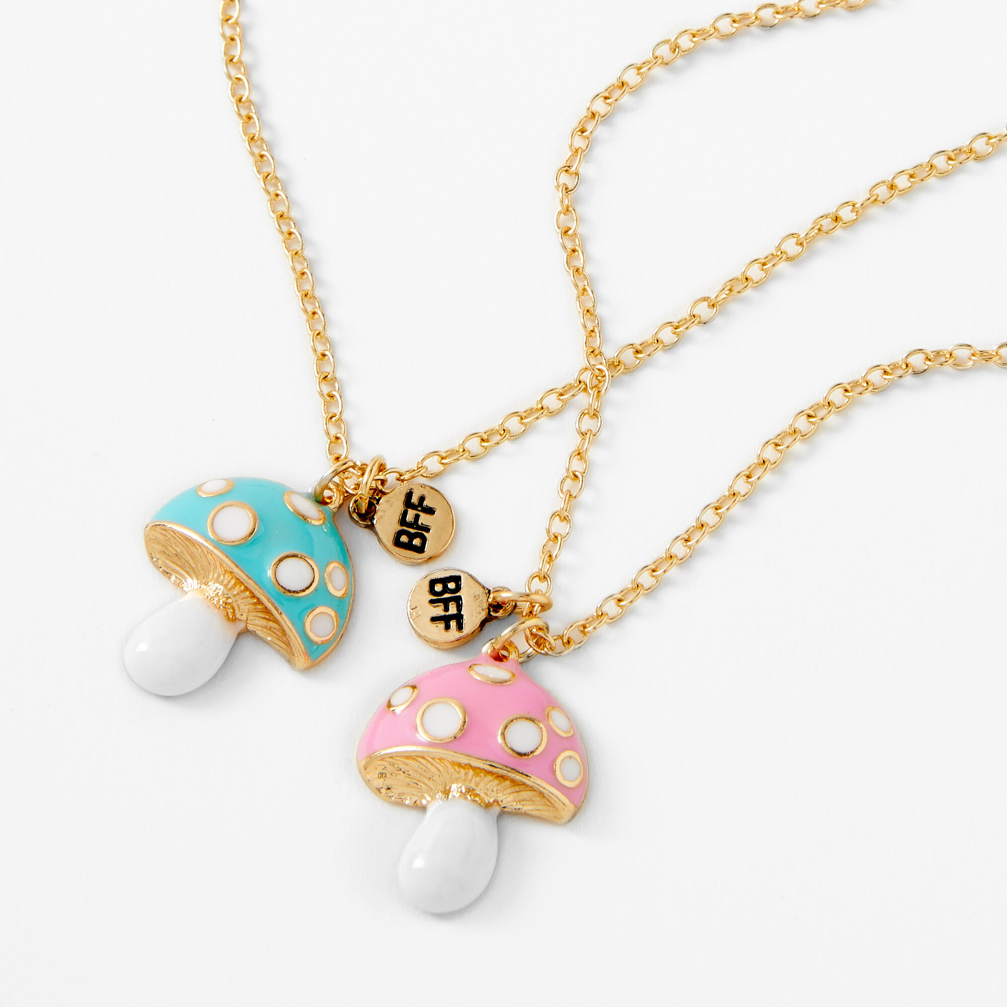 Gold 16'' Best Friends Mushroom Necklaces - 2 Pack | Claire'S Us