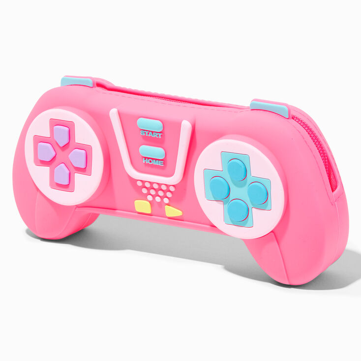 Pink Video Game Controller Jelly Pencil Case,