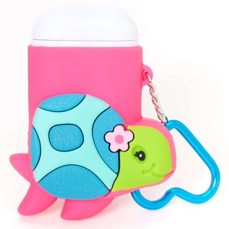 Tessa the Turtle Reusable Collapsible Straw Keychain - Pink,