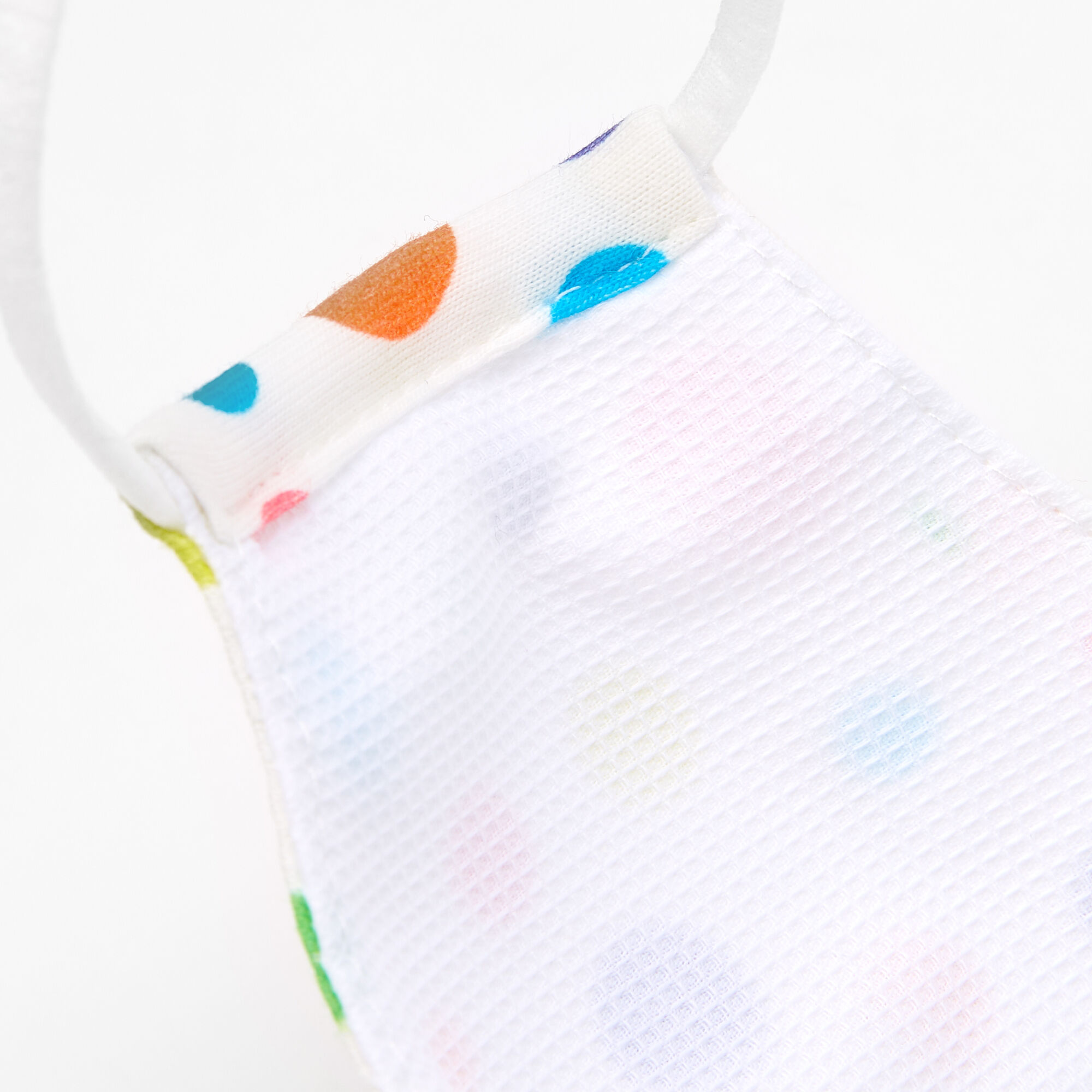 Rainbow Polka Dot Cloth Face Mask - Child Medium/Large,