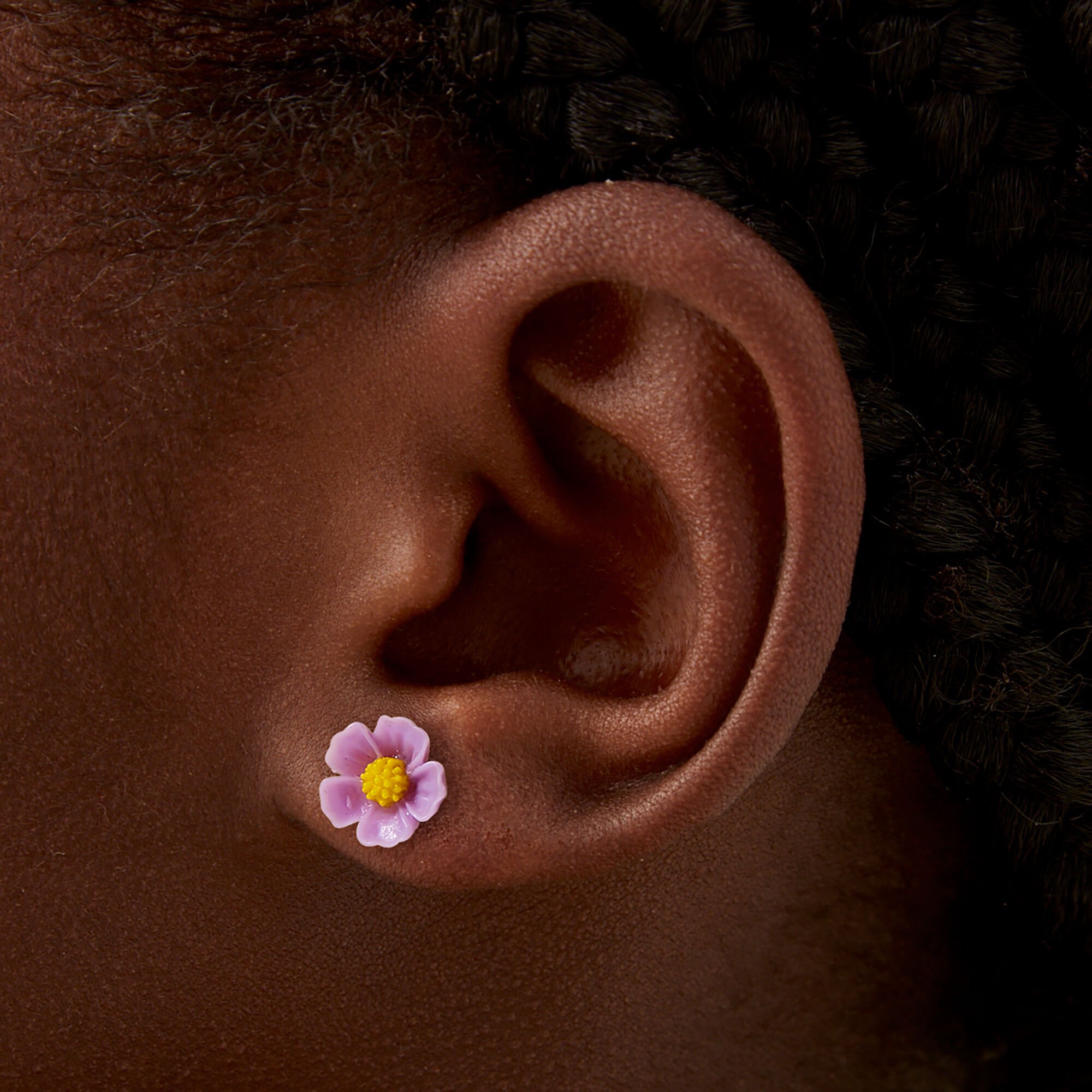 Carved Flower Earrings - 3 Pack,