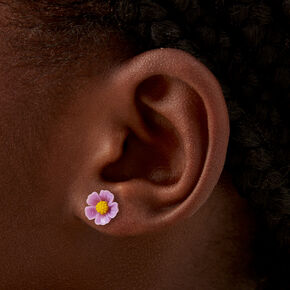 Carved Flower Earrings - 3 Pack,