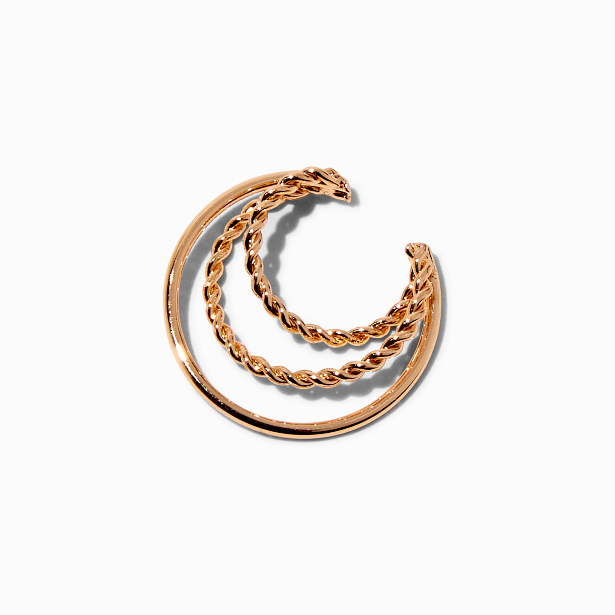 Claire's Manchette d'oreille multi-rangs torsadée couleur dorée