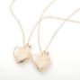 Best Friends Sisters Heart Locket Pendant Necklaces - 2 Pack,
