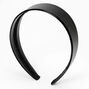 Black Faux Leather Wide Headband,