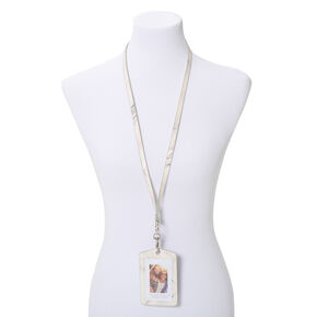 White Marble ID Lanyard,