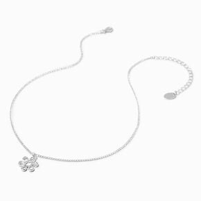 Claire&#39;s Recycled Jewellery Silver-tone Daisy Outline Pendant Necklace,
