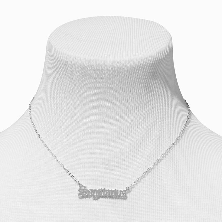 Silver Gothic Zodiac Pendant Necklace - Sagittarius,