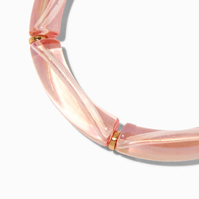 Pink Iridescent Tube Stretch Bracelet,