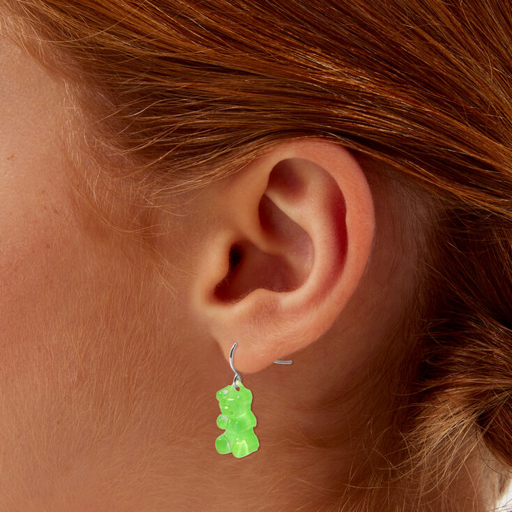 Green Glow  in the Dark Gummy Bears&reg; 0.5&quot; Drop Earrings,