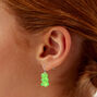 Green Glow  in the Dark Gummy Bear 0.5&quot; Drop Earrings,