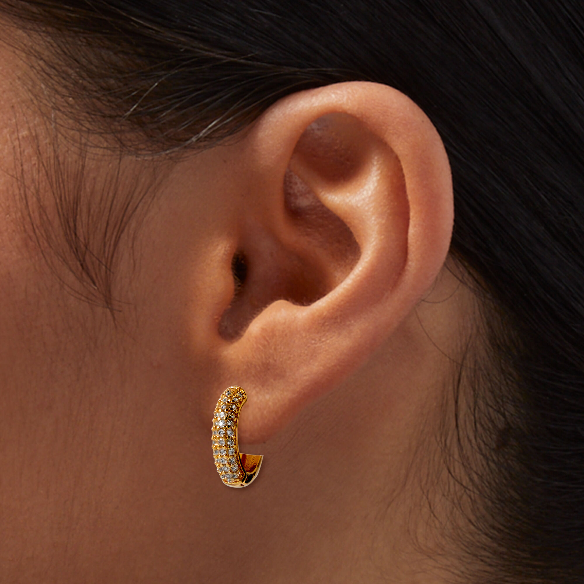 Claire's gold hoop earrings clearance