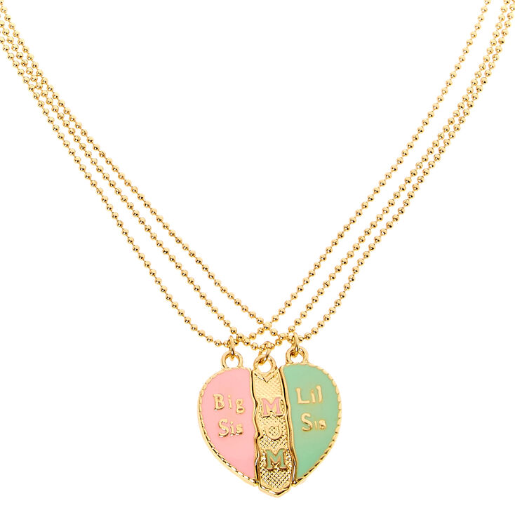 Claire's Gold Framed Flower Pendant Necklace | Pink