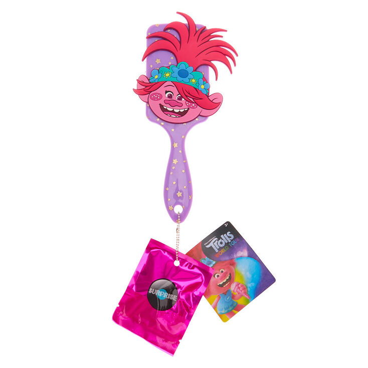 Brosse &agrave; cheveux plate et surprise Poppy Les Trolls 2&nbsp;: Tourn&eacute;e mondiale - Violet,