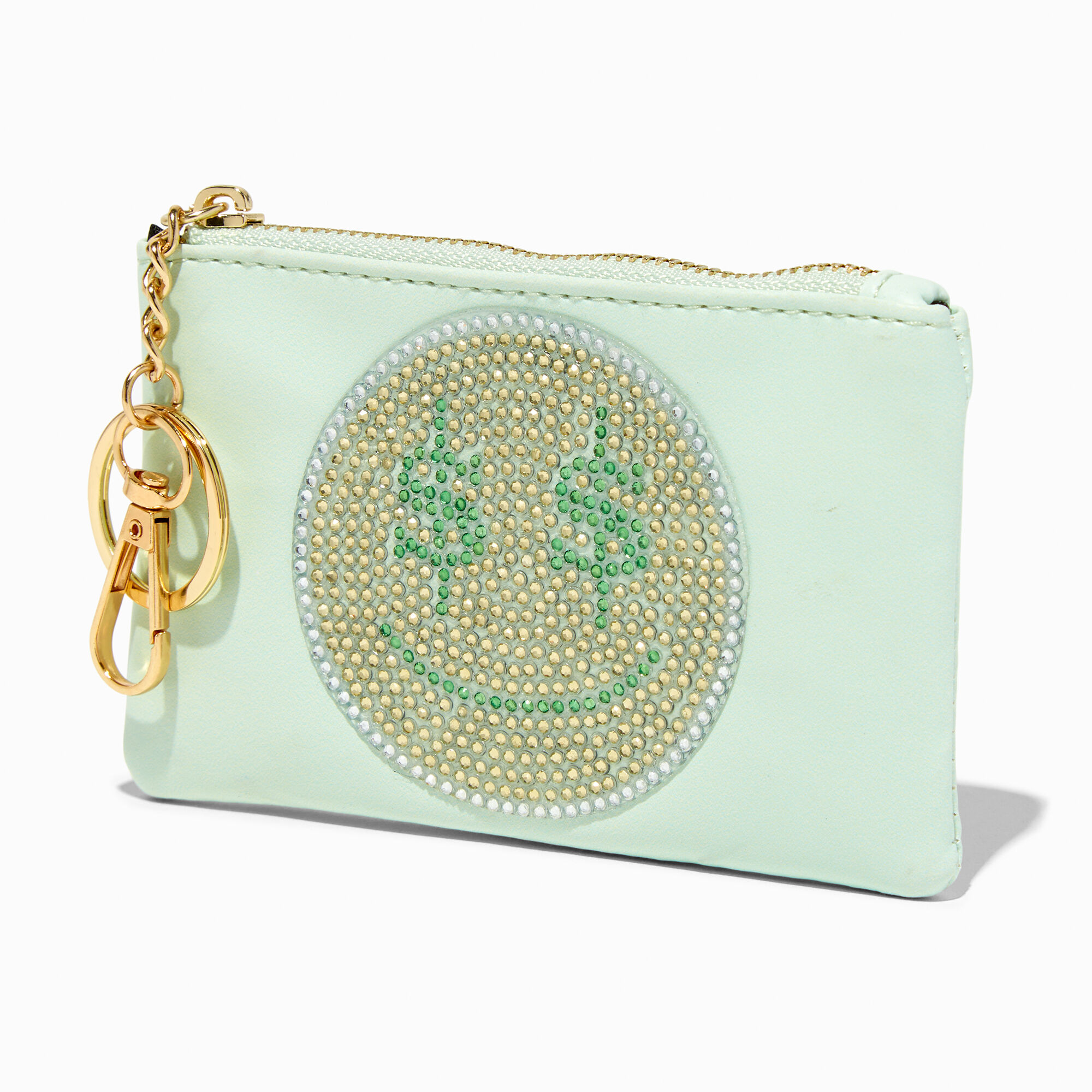 View Claires Bling Happy Face Zip Coin Purse information