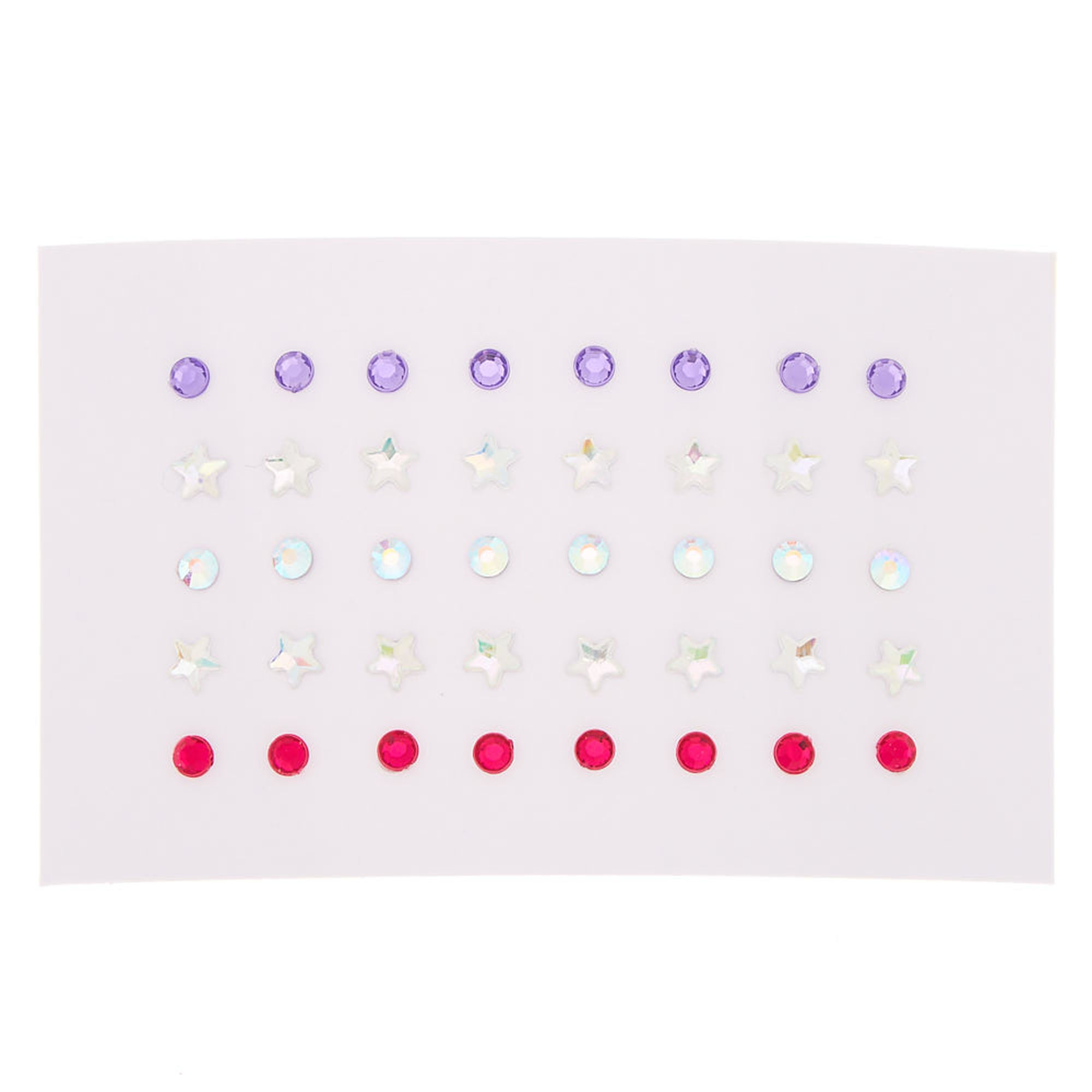 Iridescent Circle & Star Mini Skin Gems - 40 Pack,