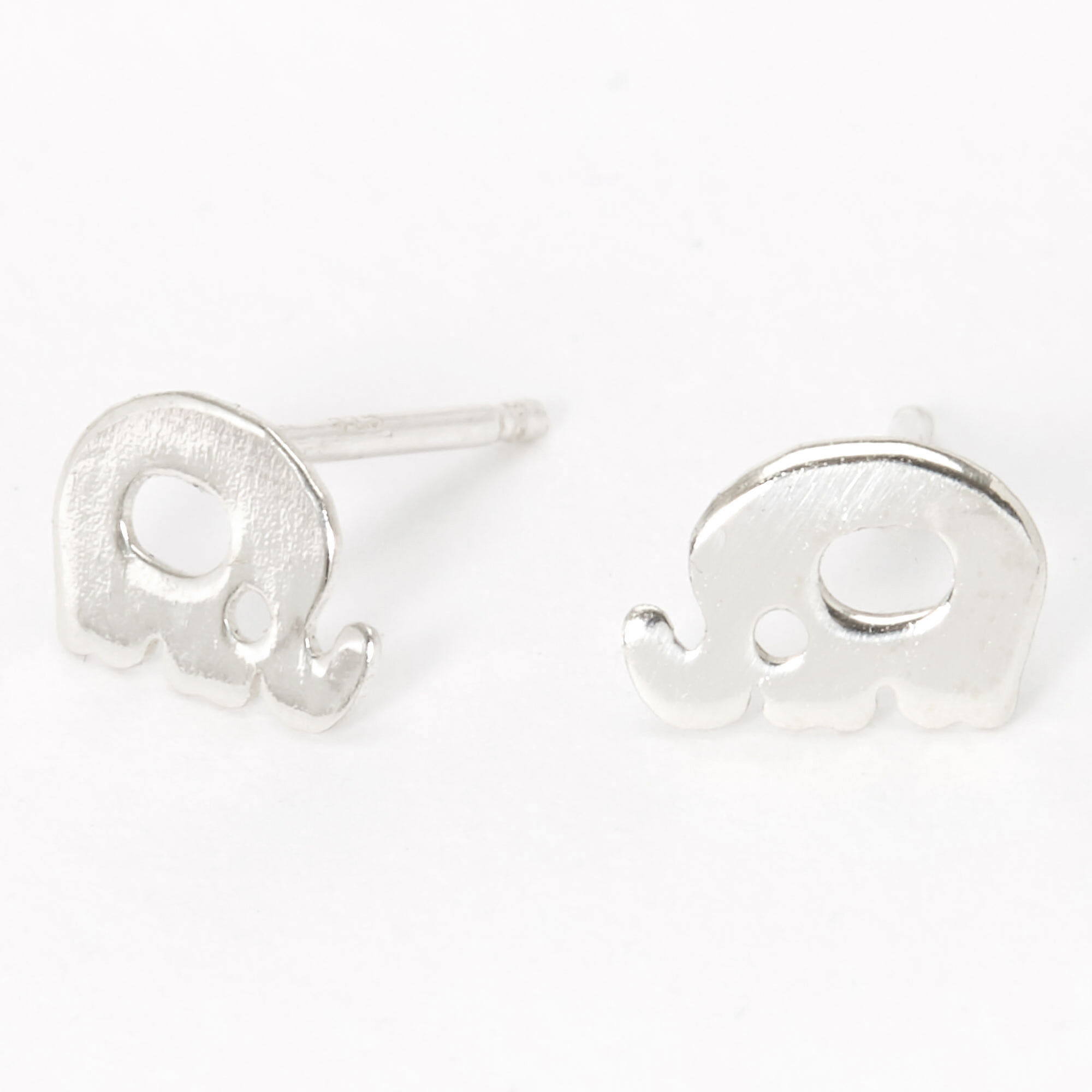 Sterling Silver Open Elephant Stud Earrings
