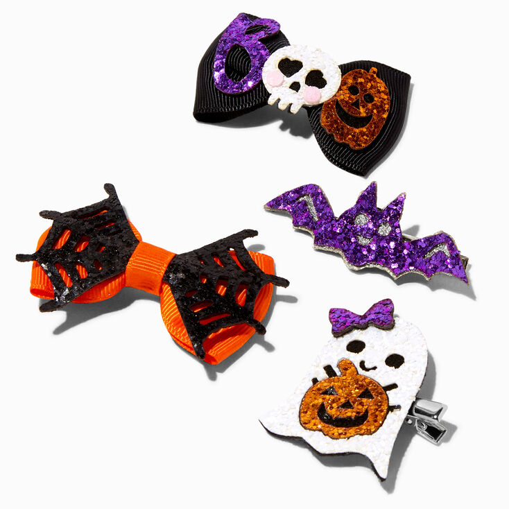 Halloween Icons Glittery Hair Clips - 4 Pack,