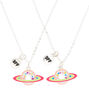Best Friends Donut Saturn Pendant Necklaces - Pink, 2 Pack,
