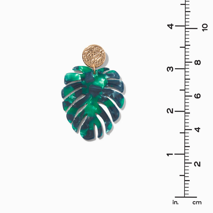 Green Palm Leaf 2&quot; Drop Earrings,