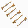 &Eacute;pingles &agrave; cheveux n&oelig;uds en zircon cubique couleur dor&eacute;e - Lot de 6,