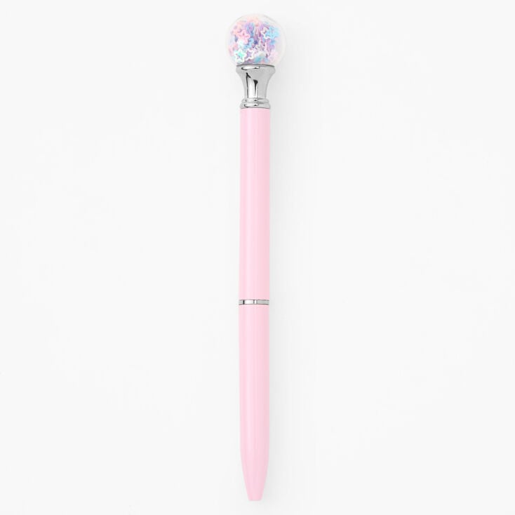Star Confetti Shakey Globe Pen - Pink,