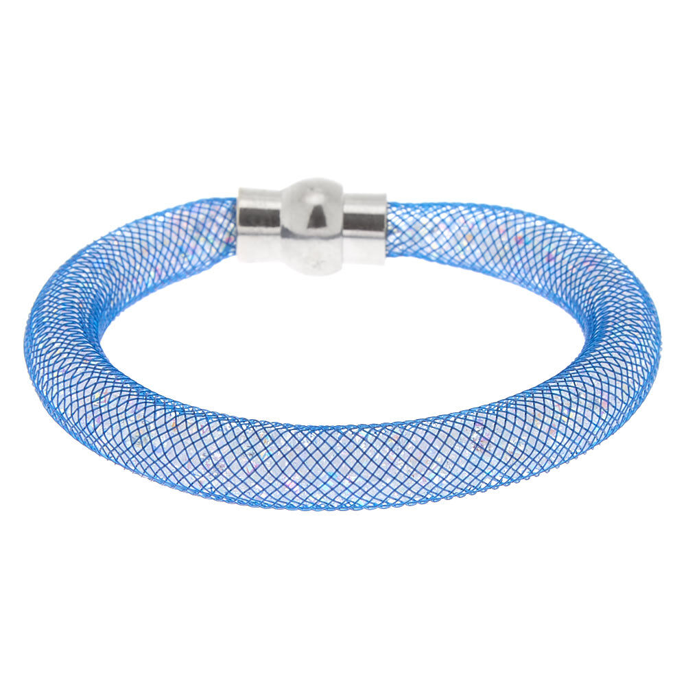 Mesh Bangle Bracelet - Denim Blue,