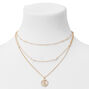 Gold Faux Rhinestone Snake Pendant Multi Strand Necklace,