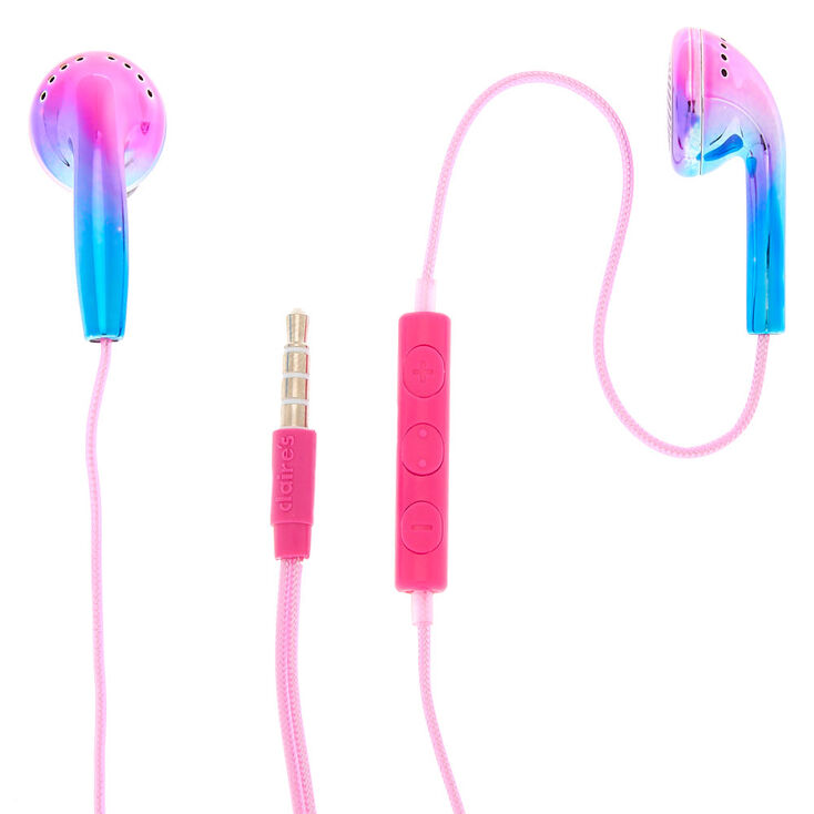 Claire's Écouteurs roses dégradé avec microphone