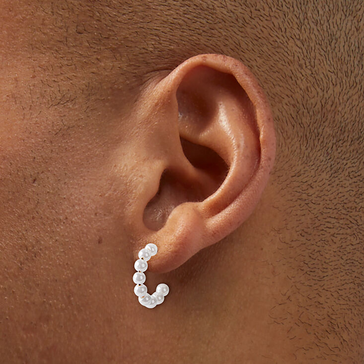 Cr&eacute;oles et clous d&#39;oreilles motifs vari&eacute;s perle d&#39;imitation et n&oelig;ud couleur dor&eacute;e - Lot de 6,