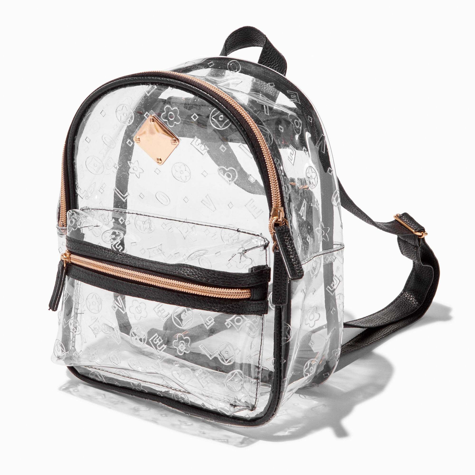 View Claires Status Icons Clear Medium Backpack Black information