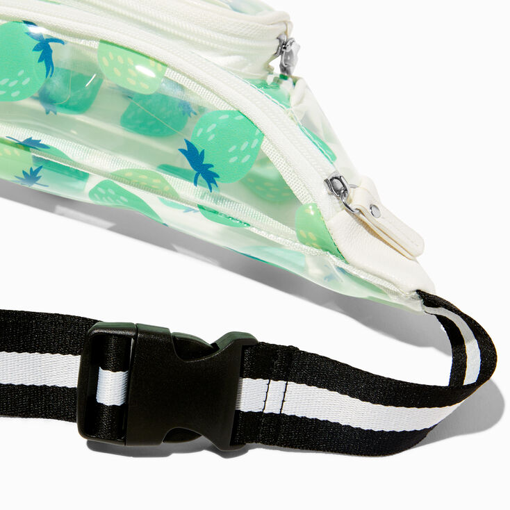 Green Strawberries Clear Bum Bag,