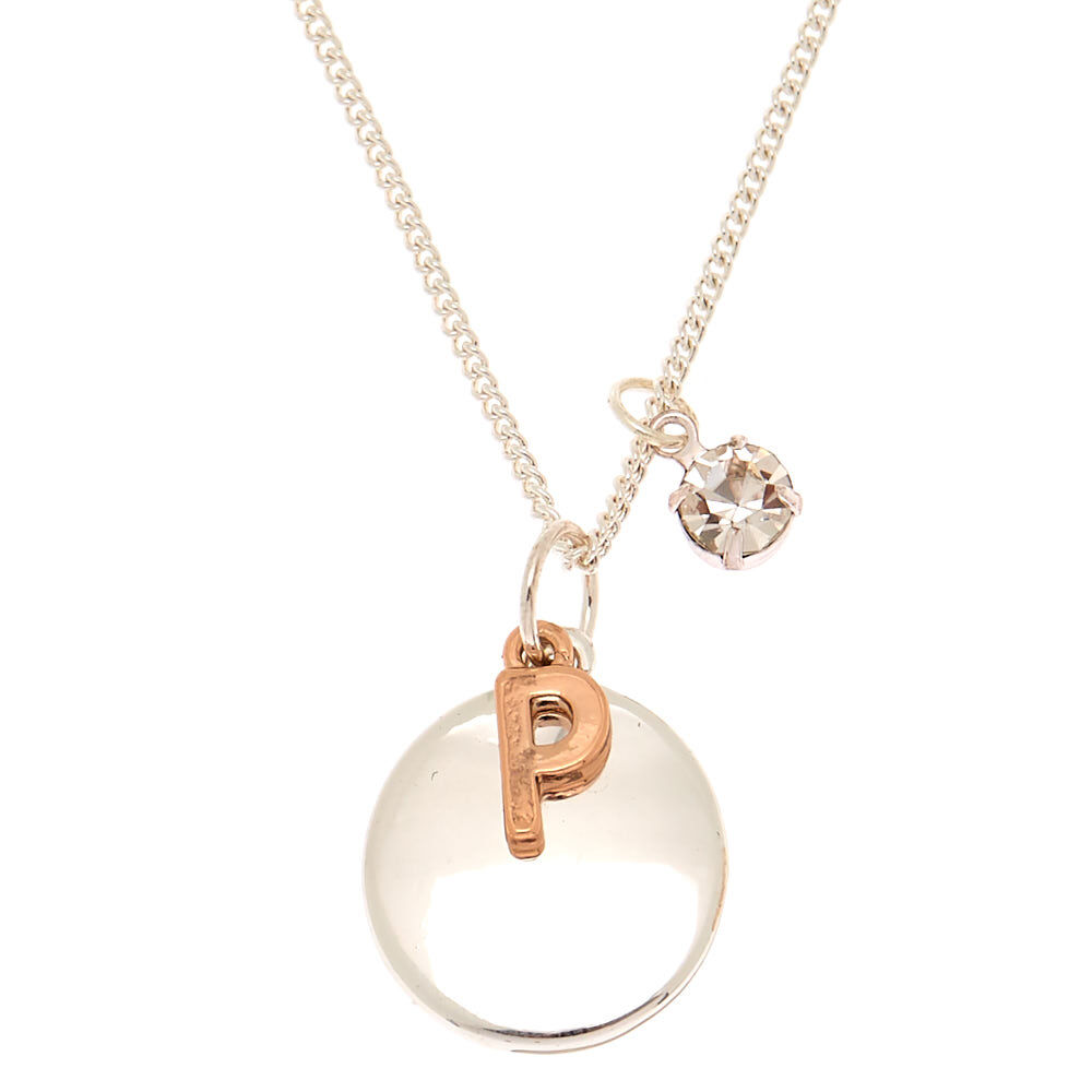 Collier à pendentif avec breloque initiale « P »,