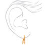 Boucles d&#39;oreilles huggies &agrave; initiale 10&nbsp;mm couleur dor&eacute;e - N,