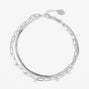 Silver Confetti Paperclip Snake Multi-Strand Chain Anklet,