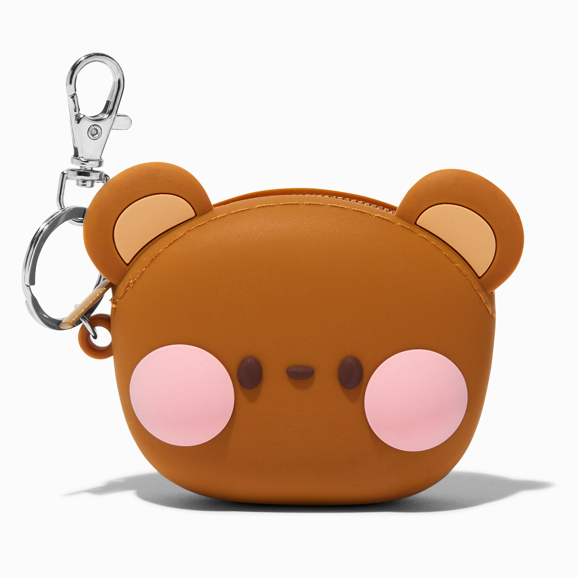 View Claires Bear Jelly Coin Purse Keychain Brown information