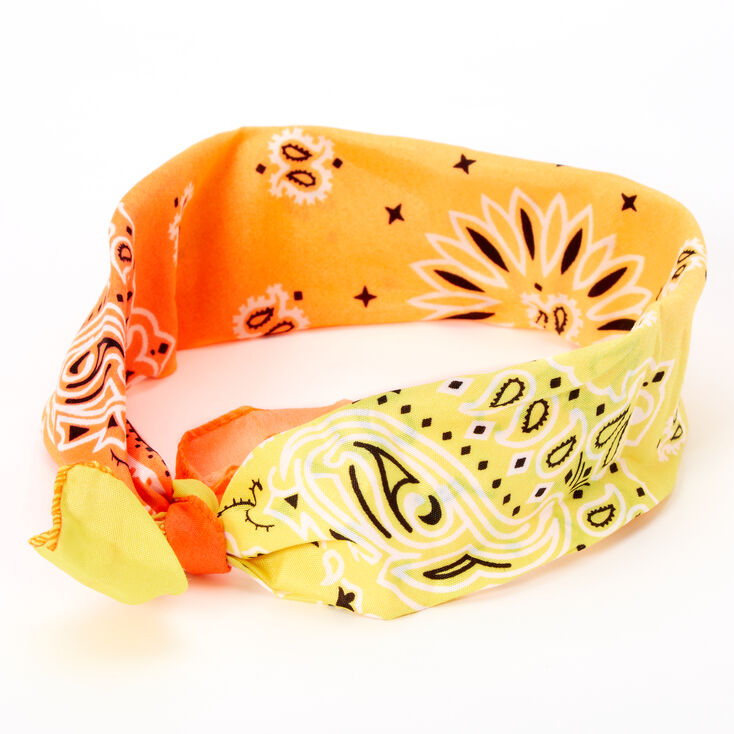Claire's Bandeau bandana motif cachemire avec dégradé de couleurs soleil couchant