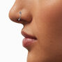20G Silver-tone Stainless Steel Cubic Zirconia Nose Stud &amp; Hoops - 3 Pack,